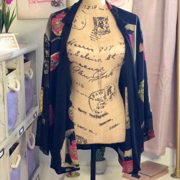 Harari vintage 100% silk kimono robe - Picture 6 of 12